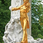 The Statue of Johann Strauss in stadtpark in Vienna, Austria